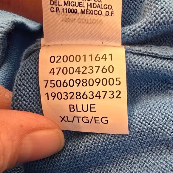 Chaps Blue Sleeveless Knit Pull Over Sweater Vest Sz XL - Picture 8 of 8